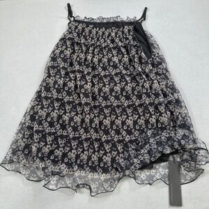 S.DEER Tank Top Women XXL Floral Pleated Ruffle Trim Spaghetti Strap Blouse